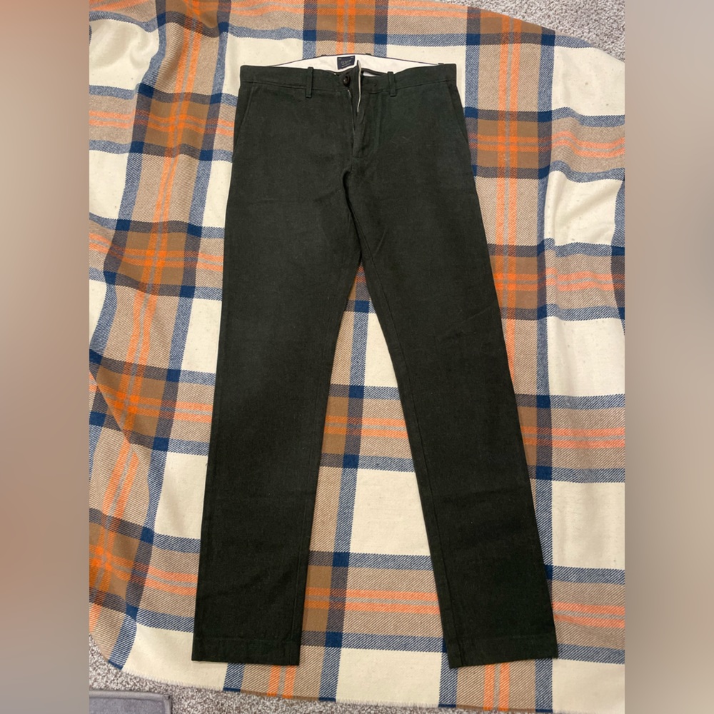 Men’s Dark Green J. Crew Wool Dress Pants 30x32